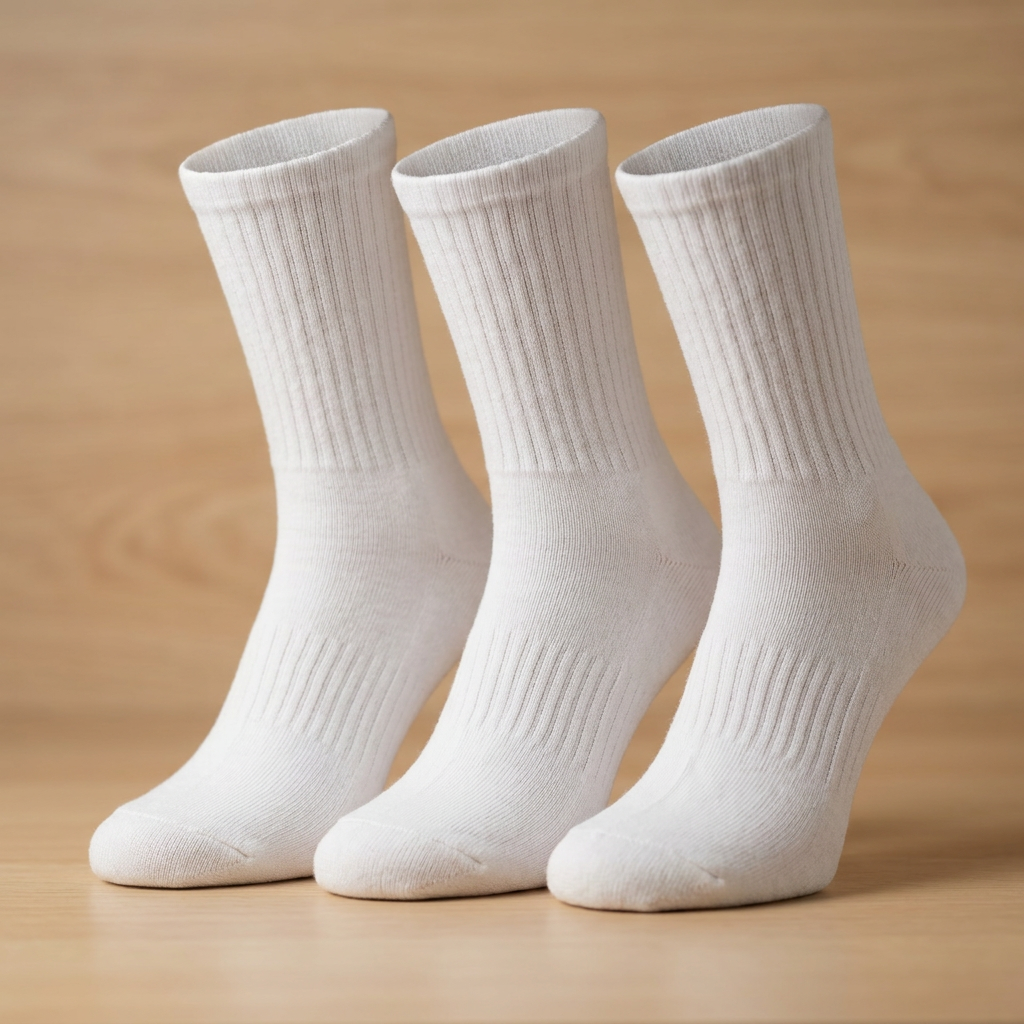 WHITE PEDAL SOCKS PACK OF 3